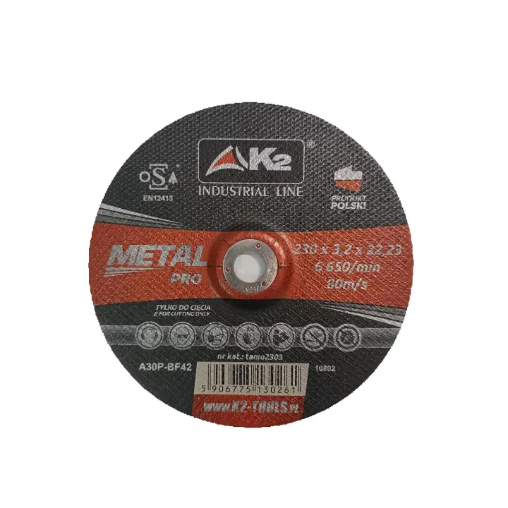 Pack 3 uds. - Disco curvado de corte para metal 230mm - Marca K2 - TAMO2303 - 1