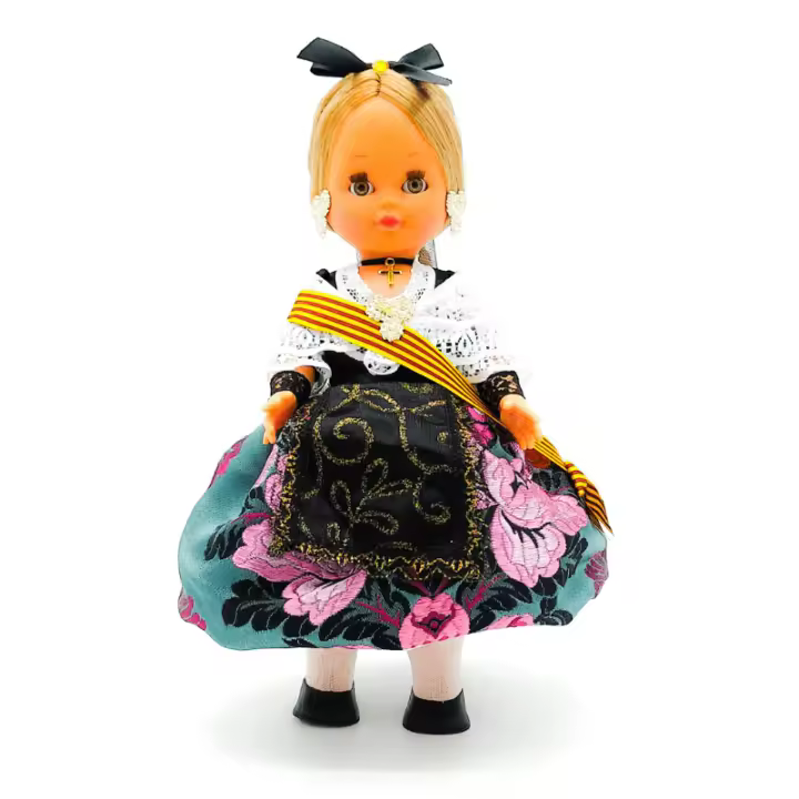 Muñeca regional Catalana Folk Artesanía original colección 35 cm.vestido típico Cataluña, fabricada en España - 1