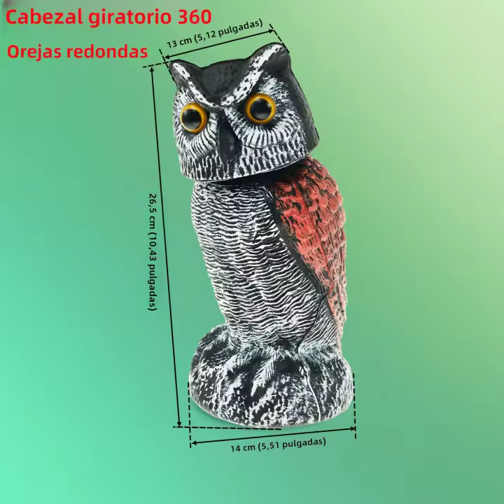 Decoy De Águila Solar Realista Con Ojos Rojos Y Sonido Para Jardín Escultura De Pato Para Asustar a Las Aves Y Controlar El Alcance - 1