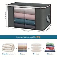Bolsas De Almacenamiento Duraderas Con Manijas 4/6/8pcs Organizador De Armario Plegable Para Ropa Cobertores Almohadas Sábanas - details 3