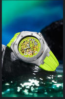 Reloj Deportivo De Lujo ONOLA Para Hombre Resistente Al Agua Con Movimiento Automático De Mezclador Correa De Silicona Display Sin Números Estilo Casual - details 10