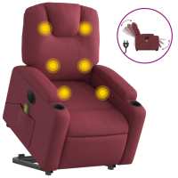 vidaXL Sillón de masaje eléctrico reclinable elevable tela Gris claro, Gris oscuro, Negro Sillon Dormitorio Sillon Comodos Silla Relax Sillón Sofá - details 6