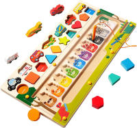 Juego De Puzzle Magnético De Colores Y Números Tablero De Laberinto De Madera Para Niños Montessori Desarrollo De Habilidades Motoras Finas - details 16