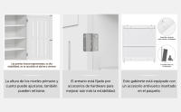 Mueble Zapatero de 2 Puertas Armario de 4 Niveles para Zapatos Mueble Auxiliar con Cajón y Estantes Ajustables para Entrada de Salón 78 x 37 x 86 cm Blanco - details 3