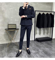 Traje Tres Piezas De Calidad Alta Con Rayas Y Color Sólido Estilo Coreano Traje Slim-fit Con Chaleco Y Pantalones Para Hombres - details 18