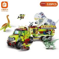 Bloques De Construcción Jurassic Dino World Con Vehículo De Tierra Tyrannosaurus Y Camión De Transporte Triceratops Figuras De Dinosaurio DIY Juguetes Para Niños - details 0