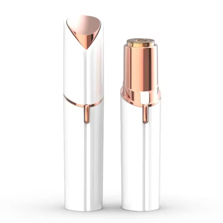 Depiladora indolora para mujeres, color blanco y oro rosa - 1
