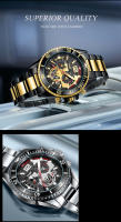 Reloj De Pulsera De Lujo Para Hombre POshi Resistente Al Agua Con Cronógrafo Y Foco Luminoso Correa De Aleación Fecha Reloj De Negocios - details 11