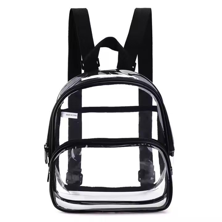 Mochila Transparente De PVC Impermeable Para Mujer Y Hombre Mochila De Viaje Casual Para Estudiantes Exterior Con Cierre De Cremallera - 1