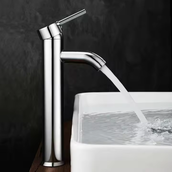 Grifo de lavabo, baño con mezclador de lavabo alto para lavabo o lavabo de baño, grifo mezclador de lavabo ajustable en frío y calor - 1