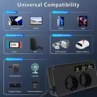 Inversor de alimentación de automóviles 200W DC 12V a AC 220V 2X Puertos USB 2X Tipo C Convertidor automático - details 6
