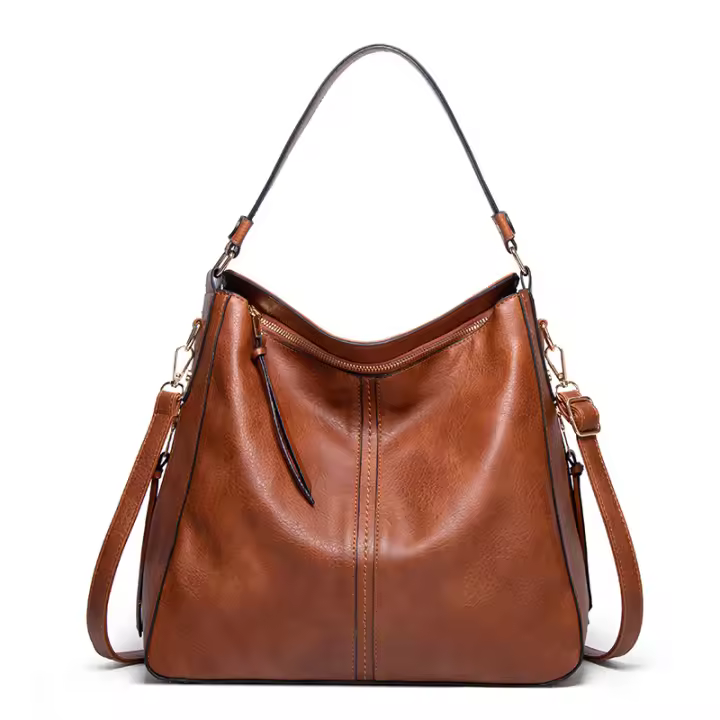 Bolso de cuero para mujer Bolso de capacidad Grande Estilo Vintage Bolsa casual - 1
