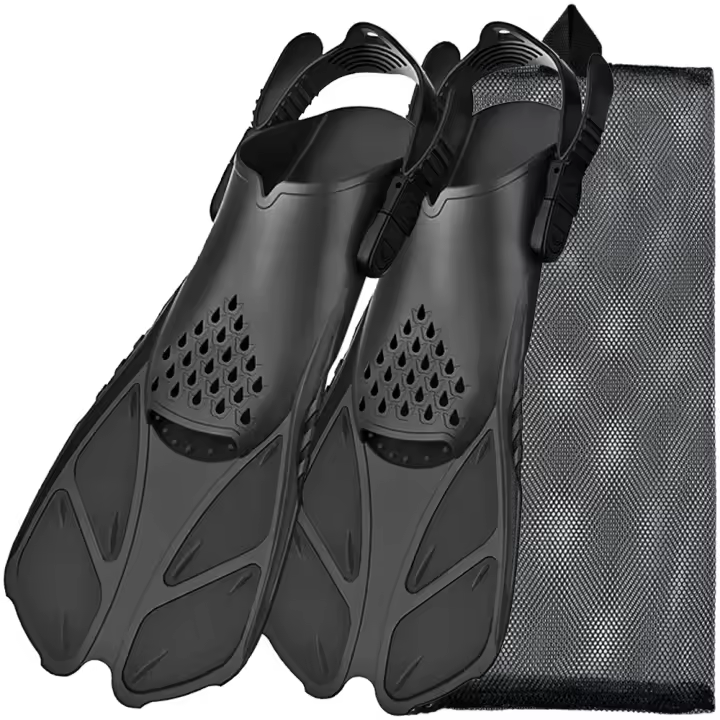 Aletas De Natación Ajustables Para Adultos Y Mujeres Zapatos De Escuba Diving De Silicona Con Hebilla Abierta Tamaño Viaje - 1