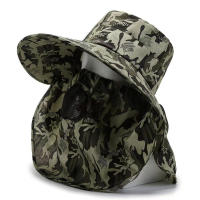 Gorro De Pesca Al Aire Libre Para Hombre Con Pico Ancho Protección Solar UV Sombrero De Playa Malla Transpirable Camuflaje - details 18