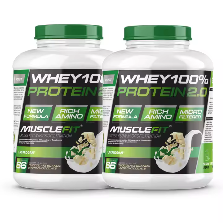 Pack 2 x Whey 100% Protein 2kg - MuscleFit│Incremento de masa muscular│Proteína│Mas musculo - MUSCLECULT - 1
