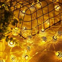 Luz De Navidad De Bola Marruecos En Cadena 1PC 1.5M/3M/6M Con Caja De Batería Decoración De Árbol De Navidad Lámpara Colgante - details 6