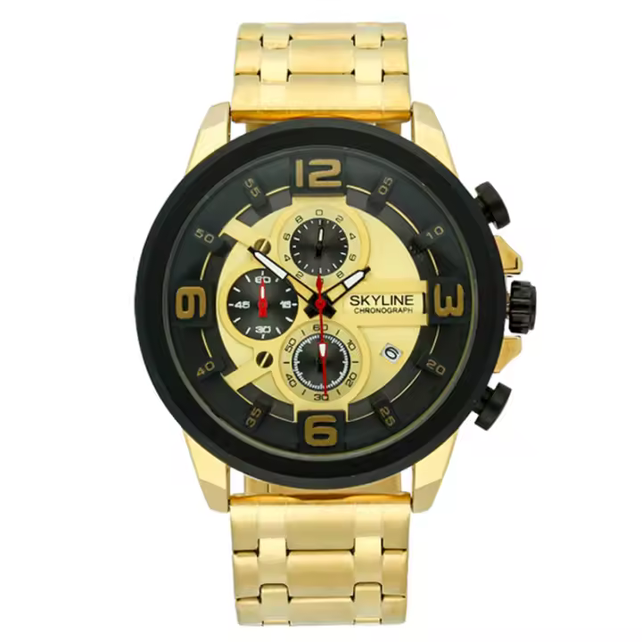Skyline 093-0007 Reloj Analógico Dorado Esfera Bicolor - Hombre - 1
