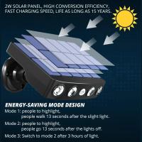 Lámpara solar para Exterior, iluminación solar para Exterior de 4 LED con panel solar de Alta Potencia de 2 W, sensor de Movimiento, Luz de pared de seguridad para Jardín inalámbrico ajustable de 360 ° - details 2