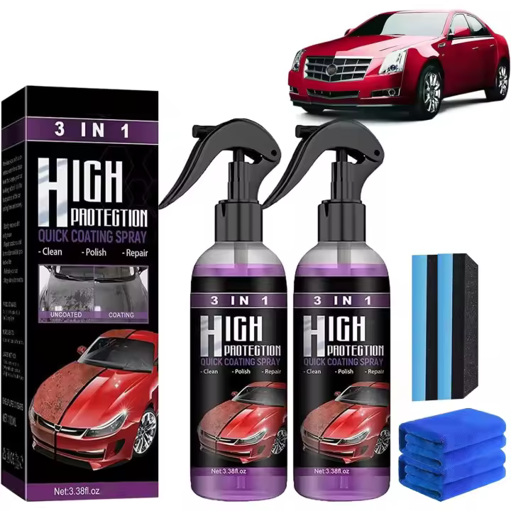 Spray, Revestimiento cerámico, Revestimiento rápido de cerámica para automóvil, Spray de revestimiento rápido para automóvil 3 en 1 de alta protección (2 piezas-30 ml) - 1