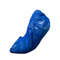 100 CUBREZAPATO desechable15 x 42 cm azul, polietileno, con caucho de látex con borde, protección higiénica - details 0