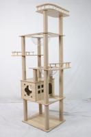 Cature, Árbol para Gatos, 185 cm de Altura, Rascador Multinivel con Casa y Plataformas, Color Beige, 60cm*50cm*185cm - details 4
