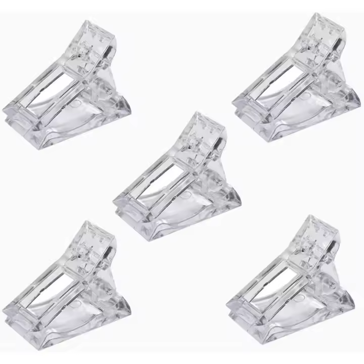 5 Pcs Polygel Nail Clips, Nail Tips Clip for Quick Building Gel, Transparent Nail Clamps, Nail Art Tool Clip - 1
