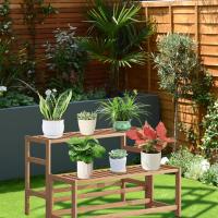 Estante para plantas s, soporte para plantas con escalera | Soporte para maceta escalonado | Organizador De Balcón De Jardín De Madera De 2 /3Niveles, Estantería para Balcón, Estante De Exhibición - details 5