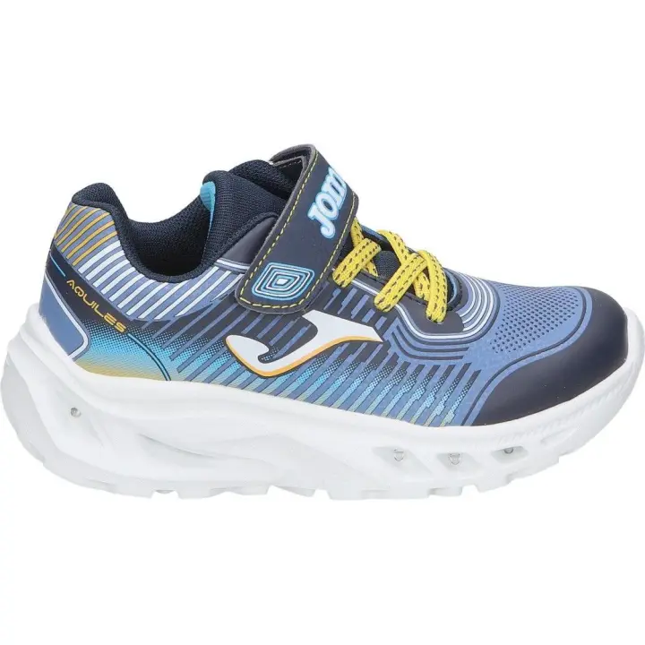 JOMA | Zapatillas JOMA AQUILES JR para Niño – Deportiva en Color Azul con Detalles en Amarillo – Sneaker con Cordones y Velcro – Cómoda y Ligera – Versátil – Modelo JAQUIW2403V - 1