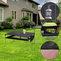 Mesa De Camping De Aleación De Aluminio Plegable Ultraligera Con Organizador De Almacenamiento Grande Y Palo De Luz Para Playa Y Carro De Transporte - details 2