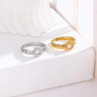 Anillo Romano De Acero Inoxidable Con Diseño De Cruz Y Zirconia Color Retención Moda Popular En Europa Y América Para Hombres Y Mujeres - details 6