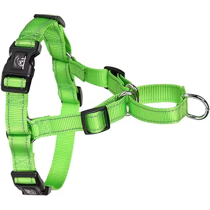 Verde Arnés para Perros de Nylon Chaleco Reflectante Cinturón de Entrenamiento Collar para Mascotas - 1