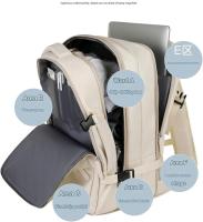 Mochila 40x30x20 Avión, Mochila para equipaje de mano de cabina, Mochila para portátil para viajes en avión, Mochila escolar, Bolsa para hombres y mujeres. (NEGRO) - details 1
