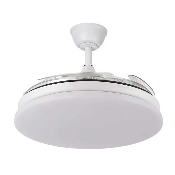 Ventilador de Techo LED Blanco 59W Metal / ABS / Policarbonato Motor DC Temporizador Mando a Distancia Palas Retráctiles Verano e Invierno - 1