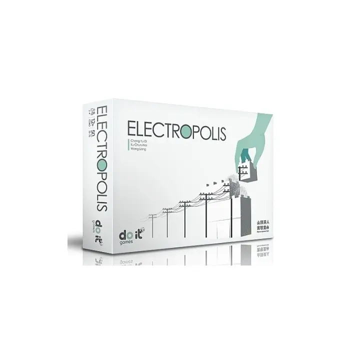 Electropolis:  juego de estrategia y de colocación de losetas de 2 a 4 jugadores, eurogame con tema medioambiental. De do it games. - 1
