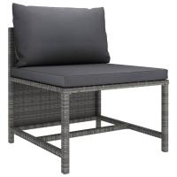 vidaXL Set de sofás de jardín 3 piezas y cojines ratán sintético Gris, Negro, Conjunto Terraza Muebles Jardín Exterior Juego de Muebles de jardín Mueble Jardín Exterior Muebles de Salon Exterior - details 0