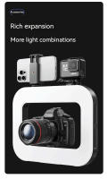 Luz De Auto Fotografía Con Bluetooth Y Recarga Para Selfie Tri-color Ajustable Iluminación De Anillo Para Cages De Conejos - details 6