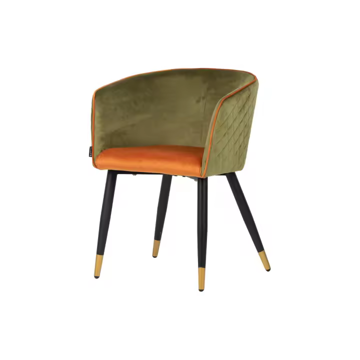 Silla Adda Home Velvet Verde-naranja Ergonómica 55x57x76 Cm - 1