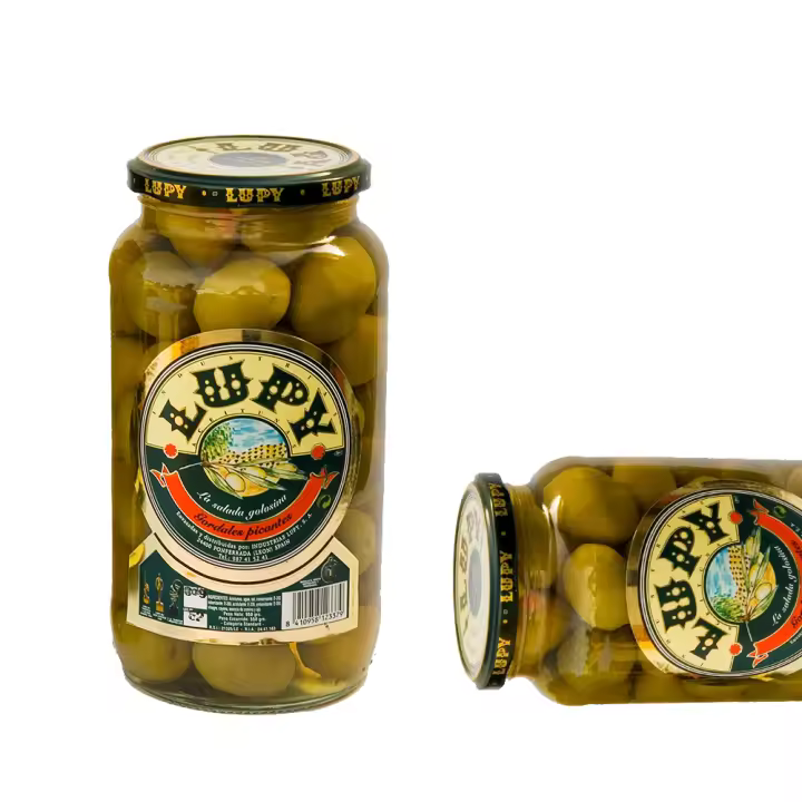 ACEITUNAS GORDAL PICANTES LUPY. BANDEJA 6 TARROS DE 550 GR - 1