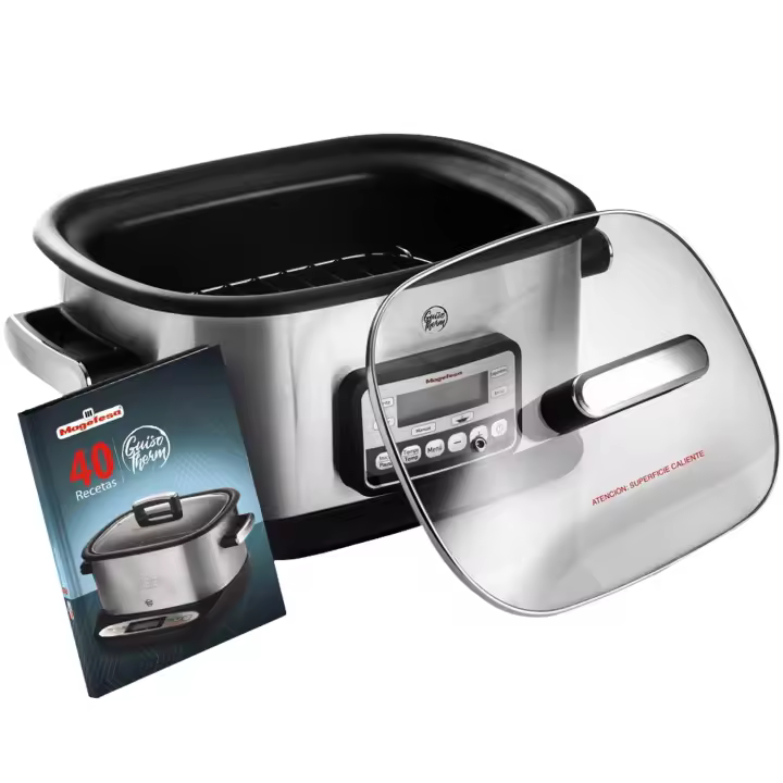 MAGEFESA GUISOTHERM Olla Eléctrica de Cocción Lenta Multifunción de 1200W y 6L, Múltiples Funciones como Grill, Vapor o Freír - 1