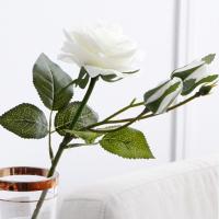 Rosa Artificial De Seda Roja Simulación 1 Flor 2 Brotes Toque Real Para Decoración De Hogar Boda DIY Arreglo Floral - details 6