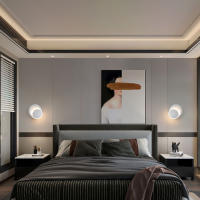 Lámpara De Pared LED Rotativa Para Interior Luz De Noche Para Dormitorio Sala De Estar Pasillo Sofá Iluminación De Fondo Decorativa Para El Hogar Con Espejo - details 10