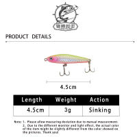 1Pcs Mini Señuelo De Pesca Vibratorio Sumergible 45mm 3g Señuelo De Lápiz Para Agua Dulce Artificiales Duro Equipamiento De Pesca - details 0