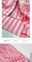 Conjunto De Pijamas De Verano Para Mujer En Rosa Con Rayas Corto Y Cuello En V Pié Y Pecho De Alta Calidad Ropa De Dormir De Dos Piezas - details 6