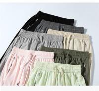 Pantalones Elásticos De Seda Para Hombre Y Mujer Nuevo Verano Estilo Delgado Casual Deportivo Comodidad Pierna Recta Trenzados - details 3