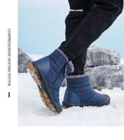 Botas De Invierno Para Hombres Y Mujeres Con Punta Ancha Y Suela De Goma Botines De Nieve Con Lining De Plush Abrazadura Media Para Senderismo - details 15