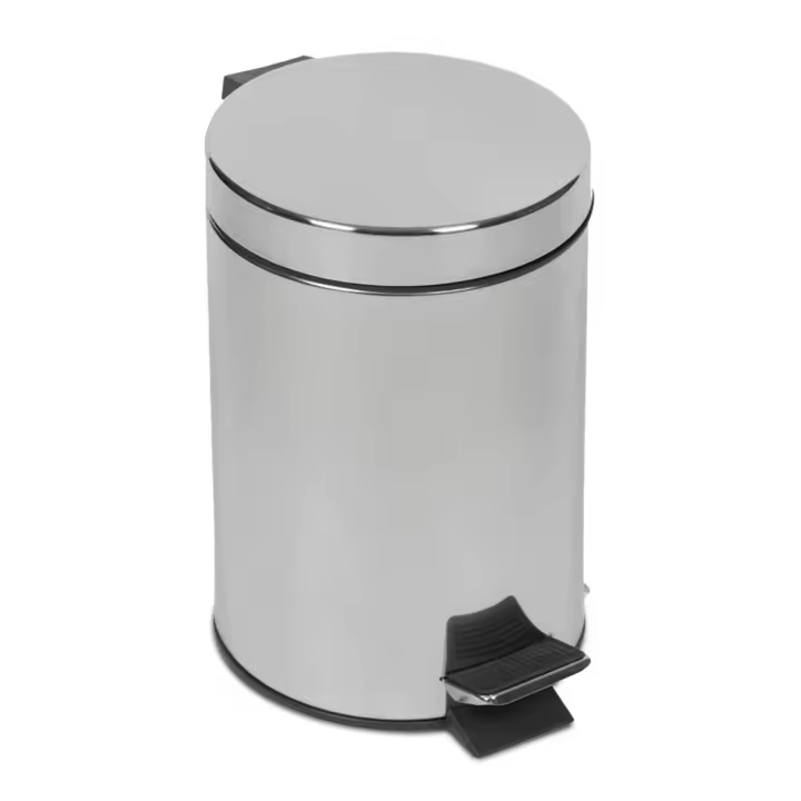 GREATOYAR Papelera Metal, Cubo de Basura con Pedal, Cubo de Basura de Acero Inocidable, Cubo de Basura con Reposapiés Antideslizante para Cocina, Baño, Oficina, 3 / 5 Litro - 1