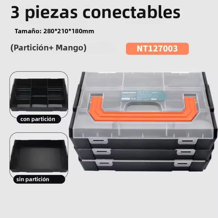 Caja De Almacenamiento Ajustable AMR Para Joyería Perlas Tornillos Organizador Práctico De Compartment Plástico Conectable Caja De Herramientas - 1