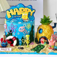 Figuras De Acción SpongeBob Para Niños Juguete De Bob Esponja Cangrejo Jefe Patricio Decoración De Pecera Bandai PVC 3.5-14.5cm - details 21