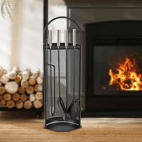 HI Juego de utensilios para chimenea 5 piezas negro 23x14,8x66 cm - details 2
