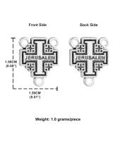 10pcs Cruz De Jerusalén Para Rosario Conector Medieval Religioso De Metal Aleación De Zinc Para Accesorios De Joyería DIY - details 0